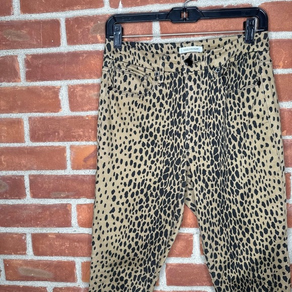 Good American animal print stretch jeans